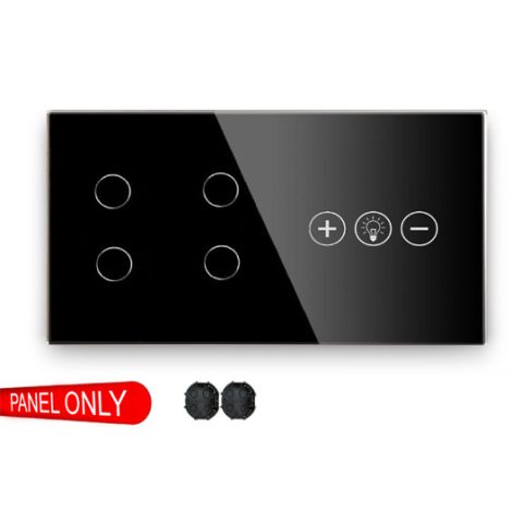 Quadruple-Dimmer Glass Switch Panel