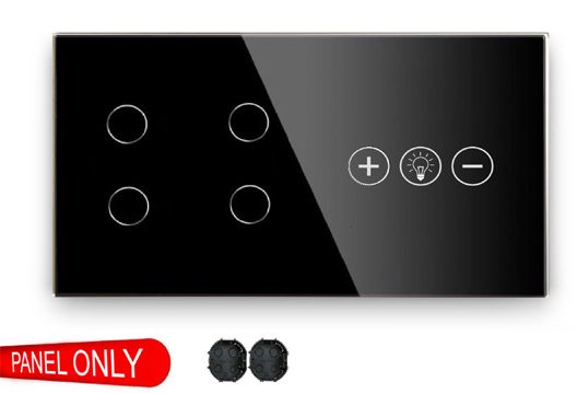 QUADRUPLE-DIMMER GLASS SWITCH PANEL WIFI M1