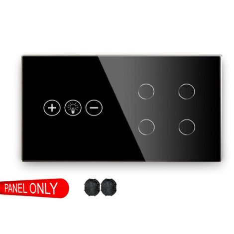 Dimmer-Quadruple Glass Switch Panel