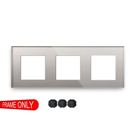 TRIPLE LIGHT SWITCH GLASS GREY