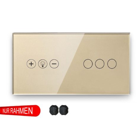 Dimmer-Dreifach Lichtschalter-Schalttafel gold