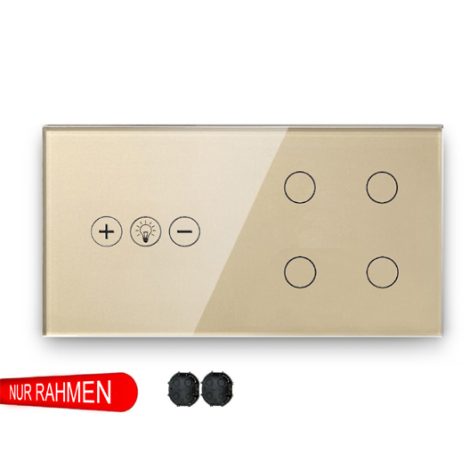 Dimmer-Vierfach Lichtschalter-Schalttafel gold